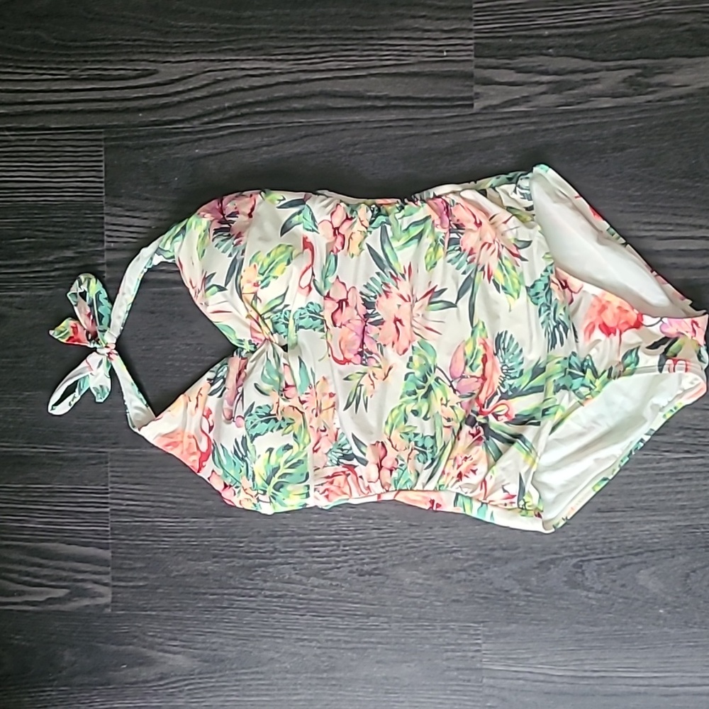 Tropical Flamingo Halter one piece swimsuit